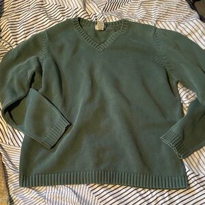 L.L. Bean Deep Green V-Neck Cardigan